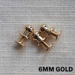 (แพ็คละ 3 คู่) กระดุมหมุด ด้านหลังเป็นน็อต สุดฮิตที่เกาหลี Screw Back Stud Button 6 7 8 มม.