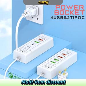 CHENJ 4 cổng USB sạc nhanh Sạc Loại C tường sạc cho iPhone Samsung Xiaomi Huawei sạc điện thoại usplug Power Adapter