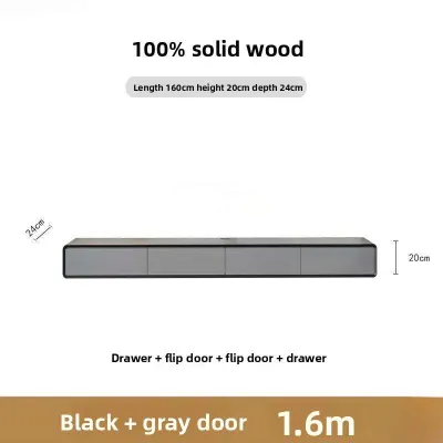 Minimalist Narrow Ultra-thin Floating TV Cabinet Wall-mounted TV Cabinet Suspended Solid Wood Cabinet