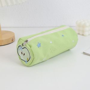 ALLUCK Soft Touch Pen Bag Pink Large Capacity Pencil Case Cartoon Cosmetic Bag Student Gift