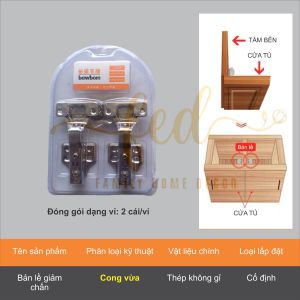 Bản lề giảm chấn cửa tủ gỗ tủ nhựa bản lề giảm chấn thủy lực bằng inox không gỉ cao cấp