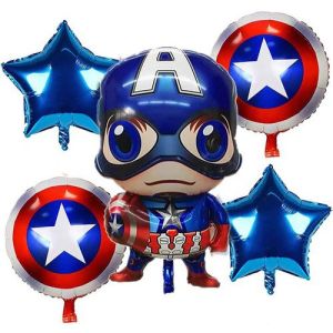 Paket Dekorasi Balon Foil Captain America Simpel