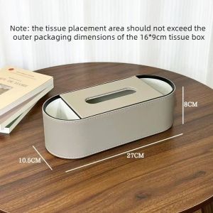 FFBH Leather Napkin Boxes Rectangular Tissue Case Dining Table Desktop Remote Control Storage Luxury Decorative Tissue Boxes P9M4Y