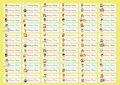 1 tờ sticker 96 cái in tên dán bút cho bé với nhiều hình ngộ nghĩnh đáng yêu. 