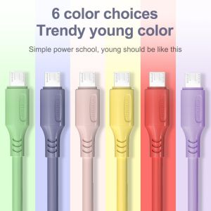 Kabel data D6 macaron color Micro USB Fast Charging 1 Meter kabel cas android