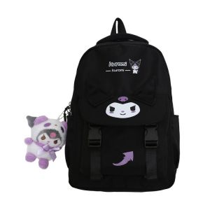 Kira Sanrio Kuromi Cinnamon mymelody Backpack Women Student Large Capacity Waterproof Fashion Personality Female Bags（Send pendant）