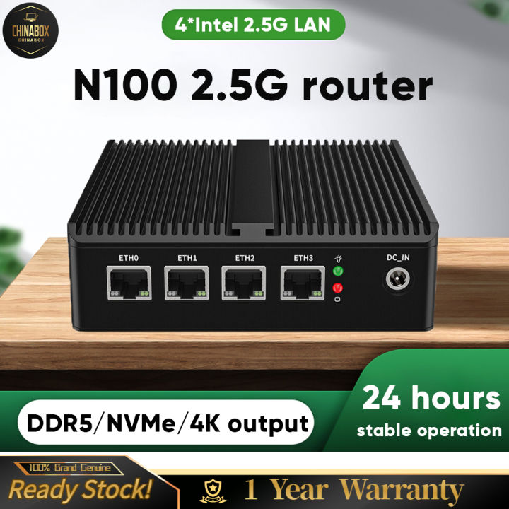 G30 Intel J6412CPU N100 Soft Router Fanless Mini PC 4x 2.5G LAN HD DP ...