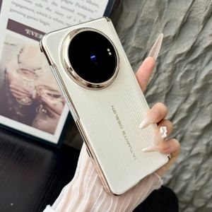For VIVO X Fold 6 Case New Luxury PU Leather Skin Plating hinge Protective Back Cover Case For VIVO X Fold6 Phone Shell