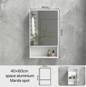 Aluminum Bathroom Mirror Cabinet Storage With Led Light Toilet Smart Defogging Nordic Bathroom Cabinet With Mirror Wall