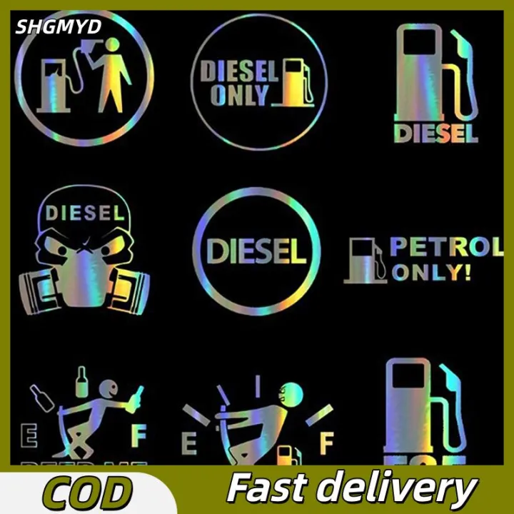 SHGMYD สติกเกอร์รถตลกไวนิลดีเซลเท่านั้น Fuel decals 3D สติกเกอร์จัดแต่ง ...