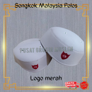 Peci malaysia Putih murah malaisia logo songkok kopiah Putih Logo Merah