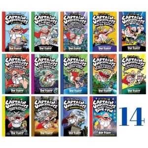 KTPH 14 books Captain Underpants colored soft bound books brand new bright pints english version children collection books