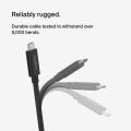 Belkin ใหม่ USB4 4K USB-C to USB-C 240W + 20Gbps CABLE 1.2 เมตร รุ่น INZ004qc1.2MBK Belkin USB-C to USB-C สายชาร์จ 240W ความเร็วสูง พร้อมสายรัด สำหรับ MacBook/Chromebook. 