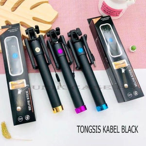 UC88 TONGSIS FULL BLACK KABEL SELFIE STICK MONOPOD TOMBOL SELFIE STICK HOLDER LIPAT TONGSIS HITAM