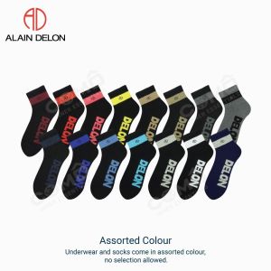 Alain Delon (3 Pairs) Men’s Breathable Cotton Spandex Half Length Sport Socks for Active Everyday Comfort – ADS22