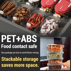 Stackable Spice Container Airtight Food Storage Moisture Proof Freshness Preservation Kitchen Storage Box