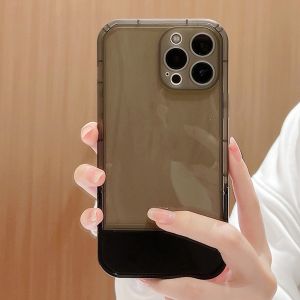 6 Color Holder Phone Casing for IPhone X XR Xs Max 11 12 13 14 Pro Max 7 8 Plus Transparent TPU Invisible Stand Holder Phone Case