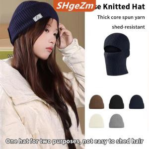 [COD] SHgeZm 2in1 mặt nạ Beanies hat kintted dày mùa đông trượt tuyết Balaclava đầy đủ mặt nạ nhiệt Windproof coldproof chạy earmuffs hat