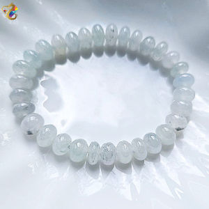 Graduation Grade Icy White Black Wu-Ji Jadeite A-Grade Abacus Bracelet