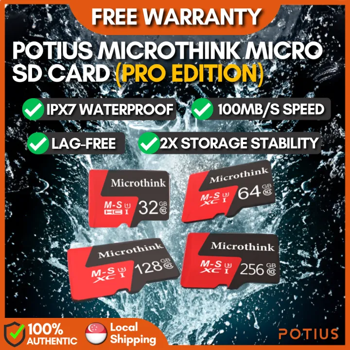 🇸🇬【𝐍𝐄𝐖 𝟐𝟎𝟐𝟑】Potius Microthink MicroSD Card Class 10 | 100mb/s microSD ...