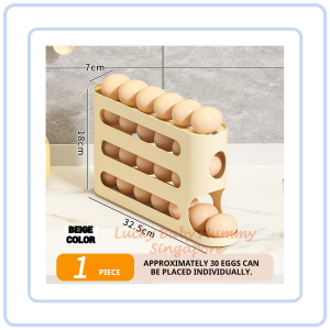【COZYCASA】Auto Rolling Egg Storage Rack/Multi-Layer Egg Holder/Transparent Egg Rack