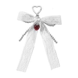 Retro Metal Bows Keychain With Delicate Beaded Detail Stylish Bag Charm For Women Accessories