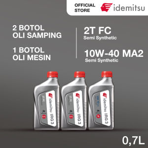 PAKET OLI IDEMITSU IRG3 2T (0.7L) 2 BOTOL + IRG3 10W-40 MA2 (1L)
