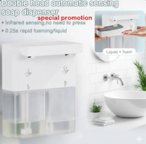[SG Stock] Upgraded Double Head Soap Dispenser | 300ml Automatic Foaming & Liquid | Smart Touchpad Control | USB Rechargeable | 3 Levels Adjustable |