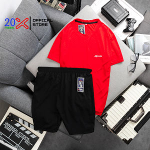 Bộ thể thao nam mùa hè mặc nhà chất thun lạnh áo thun ngắn tay và quần đùi dù đen VNO99