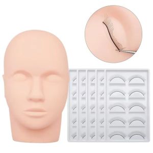 CANICECA Soft Eyelash Extension Practice Model Simulation Reusable Realistic Head Dummy Durable Silicone Faux Man Head Beauty Tools Beginners