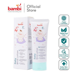 Bambi Baby Mild Lotion 100ml | Body Lotion Bayi Kulit Normal - Sensitif Kaya Kandungan Protein Susu Nabati | Moisture Pelembab Perawatan Kulit Bayi | BAMBI