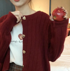 COCOEPPS  Sweater Women Sweet Whitening Casual Hooded  Korean New Knitted Cardigan 新年衣服2024女装