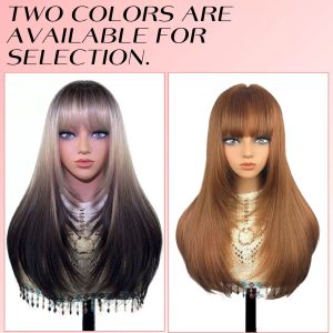 European and American new models Amazon chemical fiber front lace wig hand-woven headgear long straight hair multi-color long straight hair wig