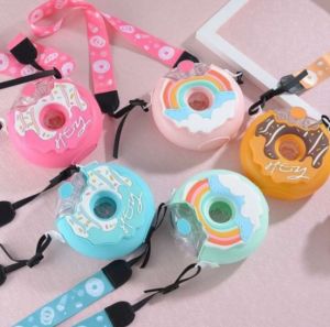 ใหม่ล่าสุด กระติกน้ําโดนัท สําหรับเด็ก กระติกน้ําโดนัท380ml กระติกน้ําพร้อมสายสะพาย สามารถปรับสายได้ กระติกน้ํา ฝาเปิด-ปิดง่าย