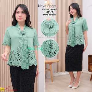 Atasan Kebaya Encim Senada Modern Lengan Pendek