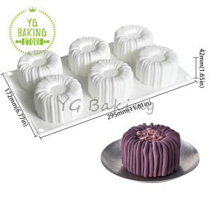 Dorica Striped Round Pudding Silicone Mousse Mold DIY Dessert Chocolate Mould Valentines Day Cake Decorating Tools Bakeware