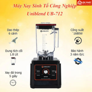 "Không Hẹn Giờ" Máy Xay Sinh Tố Công Nghiệp Uniblend 712 Công Suất 1680W Xay Đá Khỏe Cối 1.8L Cho Quán Chính Hãng