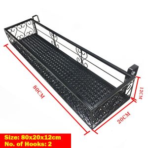 【COZYCASA】Balcony Hanging Plant Rack Steel Flower Pot Railing Stand