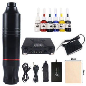[Local Delivery]Professional Complete Tattoo Kits with Strong Quiet Motor Pen Type Tattoo Machine Full Set for Beginners Tattoo Artist