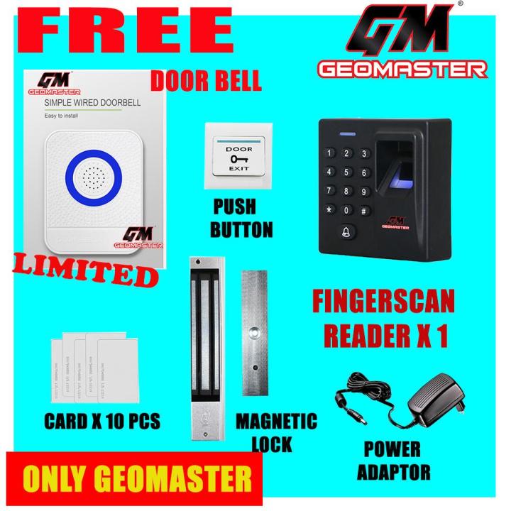 Geomaster Fingerprint Door Access Security System With Door Bell , Door ...
