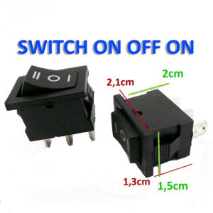 Saklar 3 Pin On Off On / Rocker Switch Hitam tanpa lampu