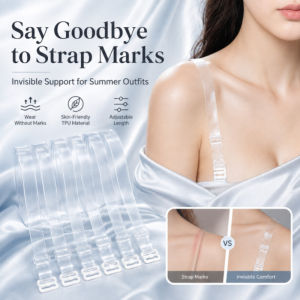 Clear Transparent Bra Straps Adjustable Non-Slip Accessories Invisible Shoulder Straps