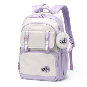 GOLF QUALITY Kids Backpack Children School Bags For Boys Girls Famous Brand Schoolbags Waterproof Nylon School Backpack For Teenage boys Large Capacity Primary School Bag Black Purple Start of School Season