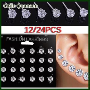 Caile 6 12Pairs Rhinestone Ear Stud Earrings Wedding Earrings Jewelry Gift