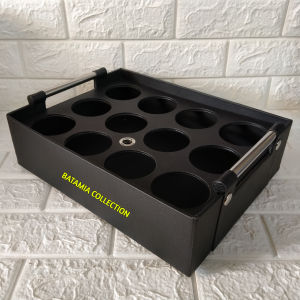 Keranjang Air Mineral Botol Multifungsi 2 In 1 + Nampan Tray Kulit Sintetis Tempat Aqua Gelas Cup Kotak Aqua Gelas Wadah Aqua Gelas Rak Aqua Gelas Tempat Penyimpanan Aqua Gelas Keranjang Air Mineral