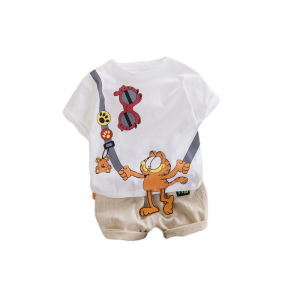 0-4 tahun setelan baju anak laki laki musim panas modis tampan jas pakaian bayi cewek Kualitas Tinggi Kartun baju anak anak perempuan Gaya Korea