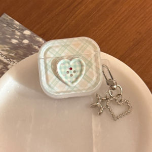 3D Paste Love Button Splicing Color Grid Earphones Case for AirPods Pro2 Pro 4 3 2 1 Anti fall headphone cover for AirPods case casing