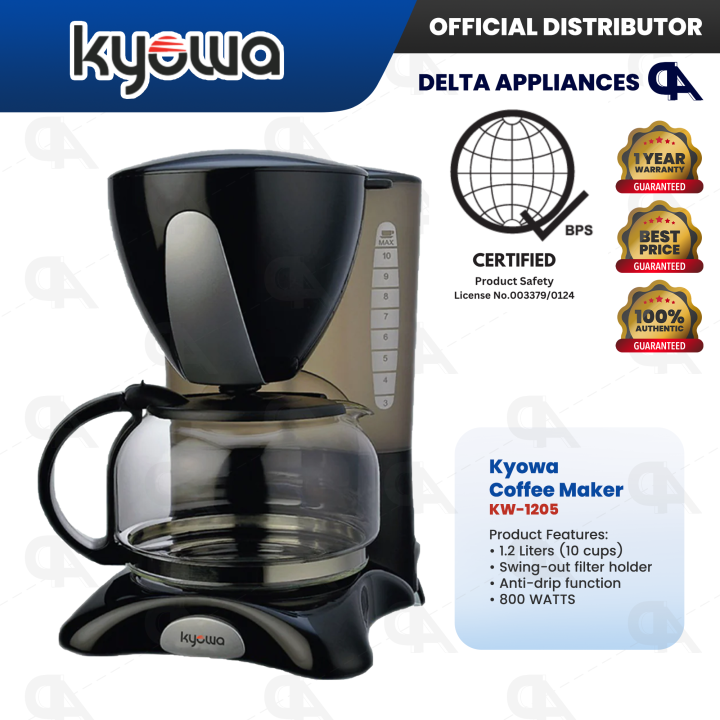 Kyowa Coffee Maker Large Capacity 10-12 Cups Heating Plate