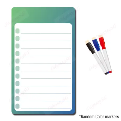 Magnetic Memo Whiteboard 12.7 x 21.3 cm with 3 Dry Erase Markers – Fridge Message Board for Notes Reminders & To-Do List