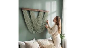 Macrame Wall Hanging Handwoven Cotton Rope Tassel Tapestry Boho Wabi Sabi Nordic Wall Decor